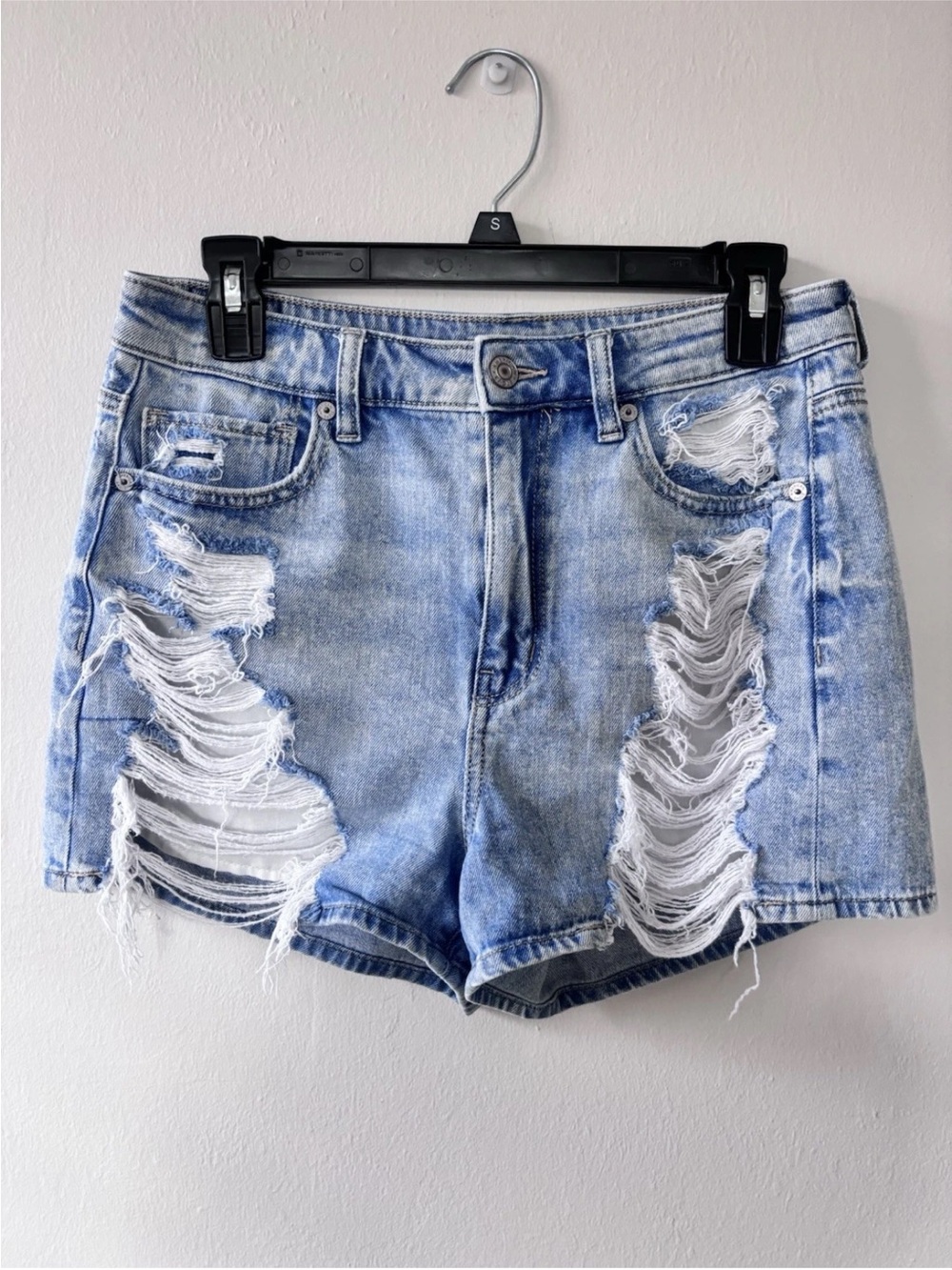 American Eagle Mom Shorts Size 6 Light Denim Comfort Stretch Waistband